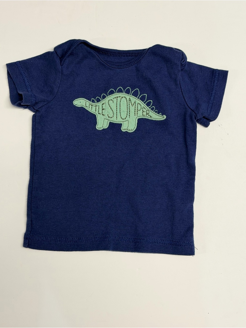Carter's Navy Short-Sleeve Tee with Green Dino Applique